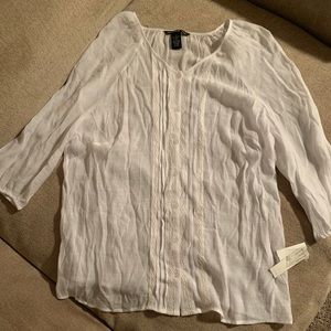 Zac and Rachel white light tunic shirt 1X